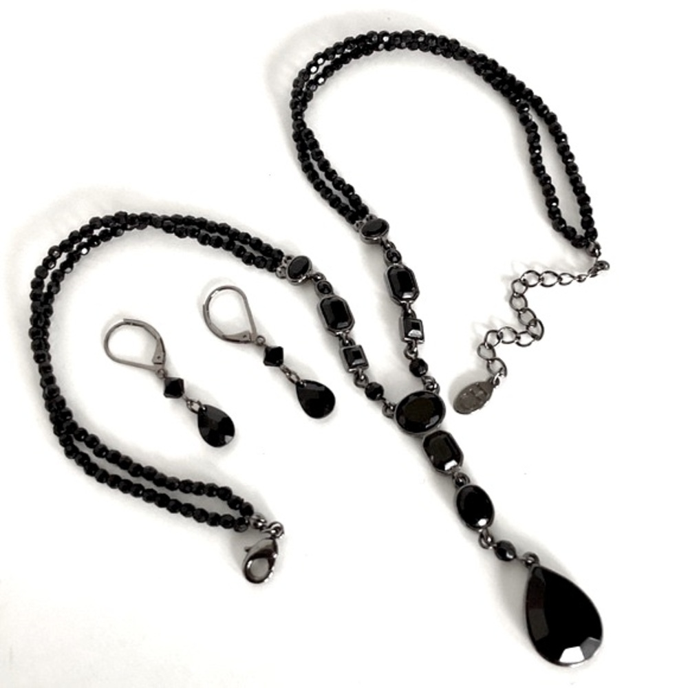 Carolina Herrera Teardrop Pendant Necklace And 1928 Teardrop Dangle Earrings EUC - Picture 14 of 16